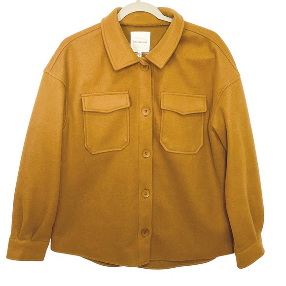 Avec Les Filles Jackets & Blazers - AVEC LES FILLES Womens boyfriend shacket Jacket coat 69663 Antrhopologie M camel